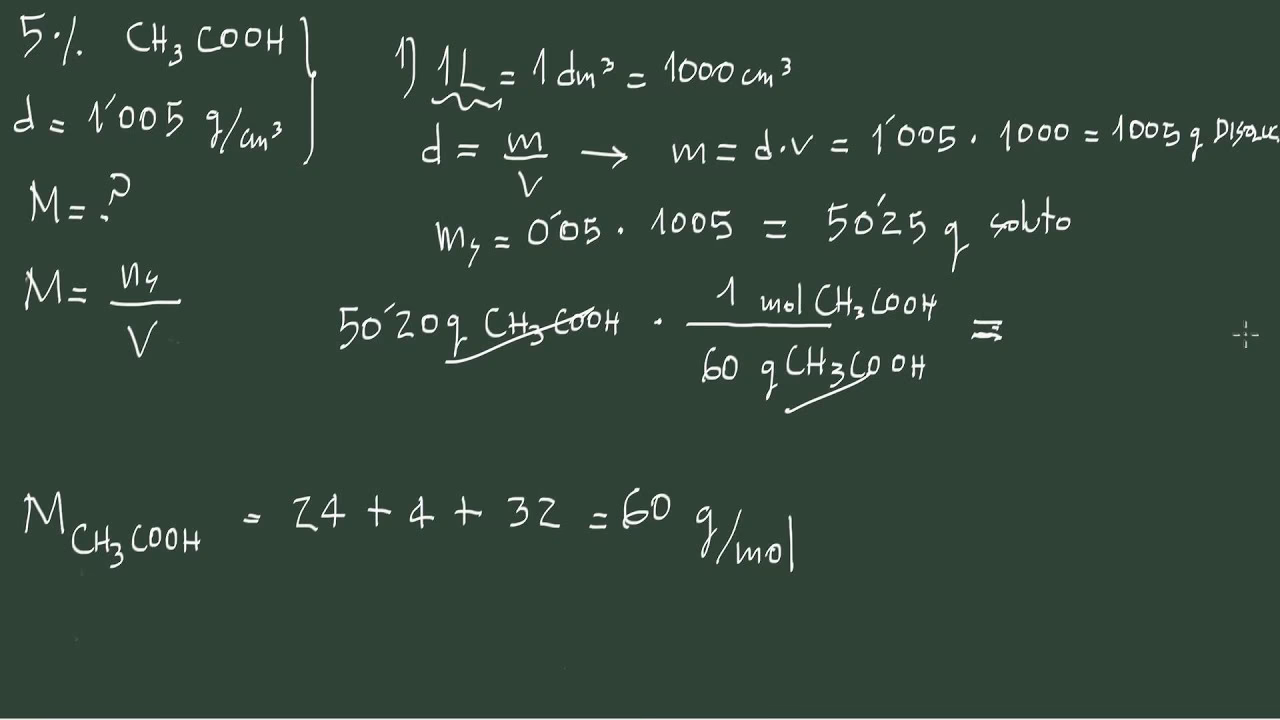 ¿Cómo calcular molaridad a partir de porcentaje?