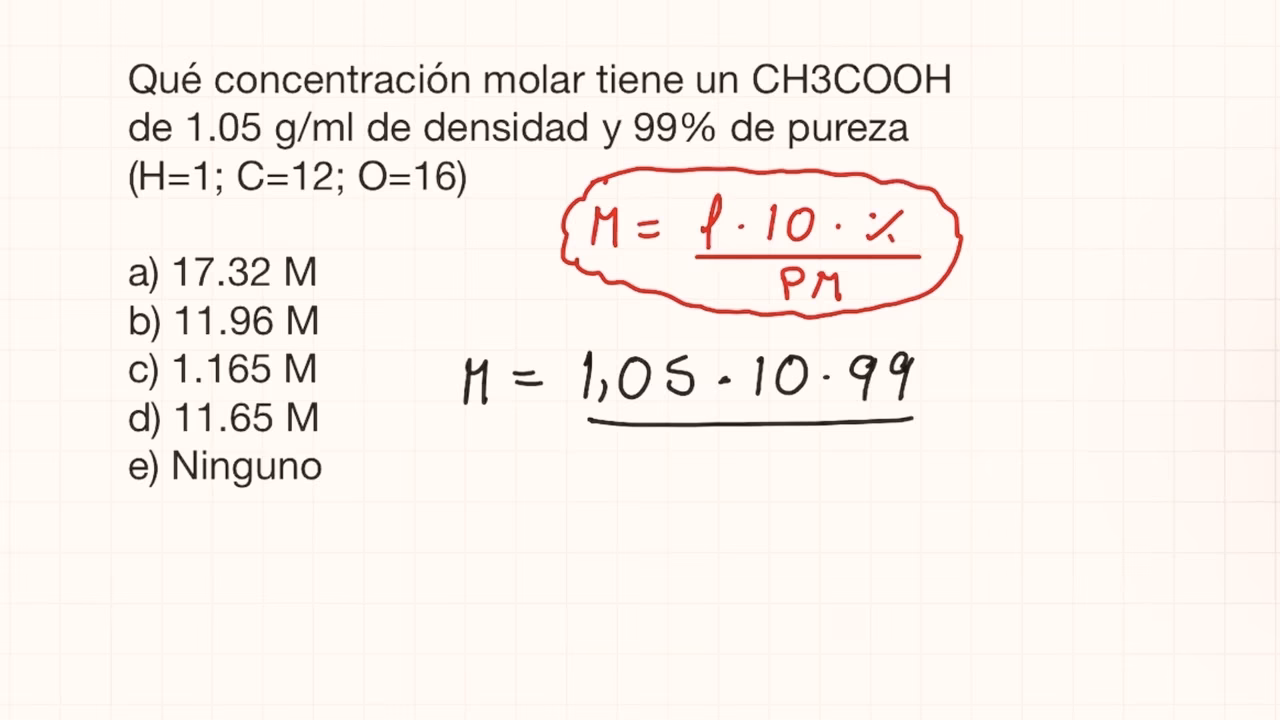 ¿Cómo calcular la concentración sin volumen?