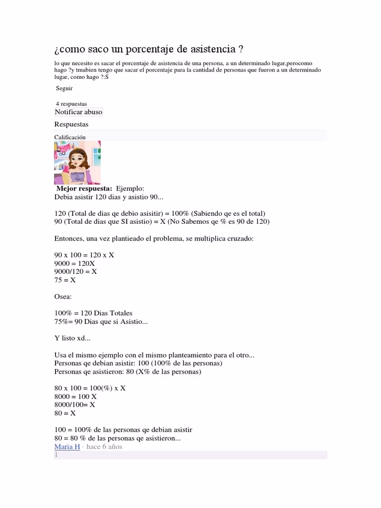 ¿Cómo se calcula el porcentaje de inasistencias?