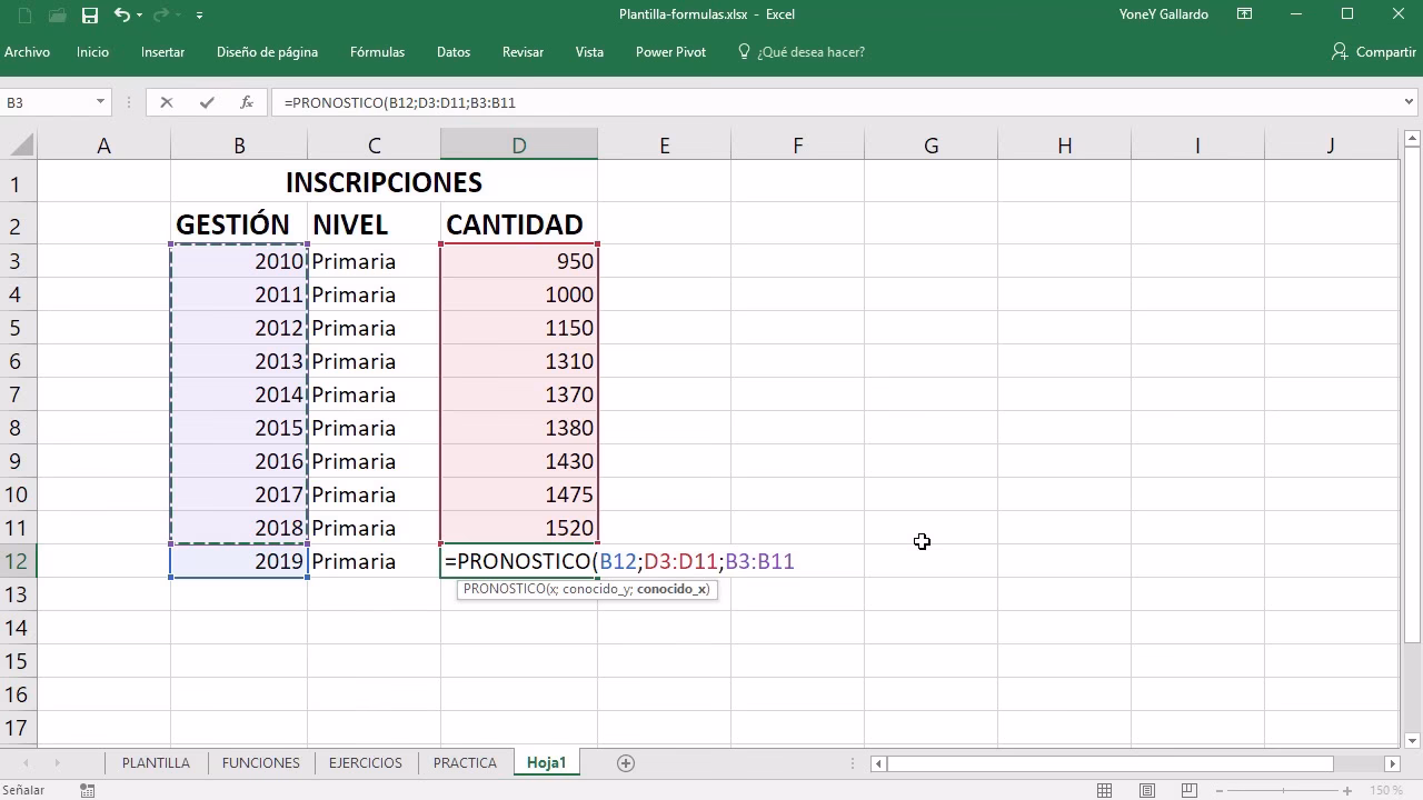 ¿Cómo usar la fórmula pronóstico ETS en Excel?