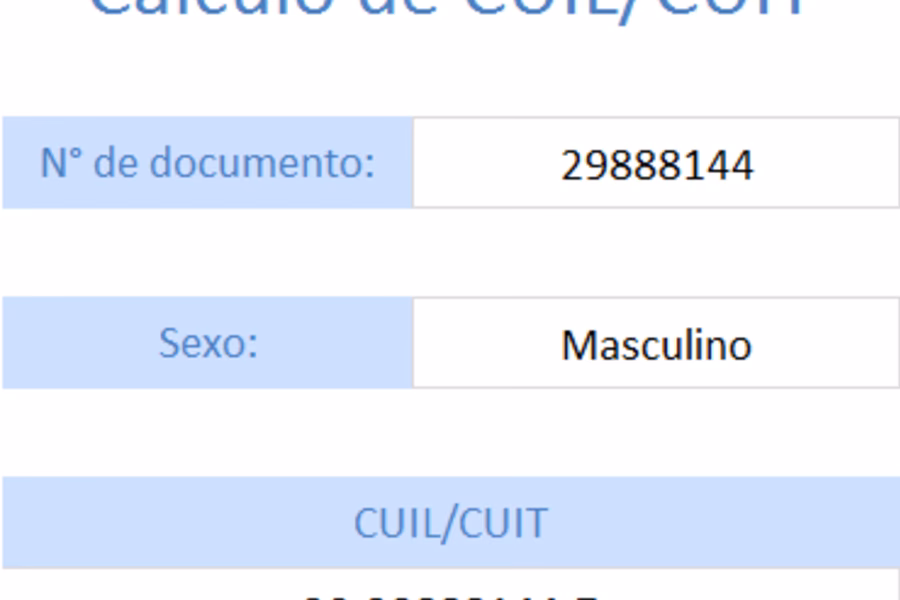 ¿Cómo se calcula el número de CUIT?
