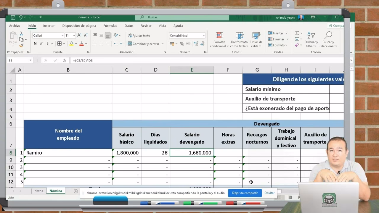 ¿Cómo se calcula el salario devengado?
