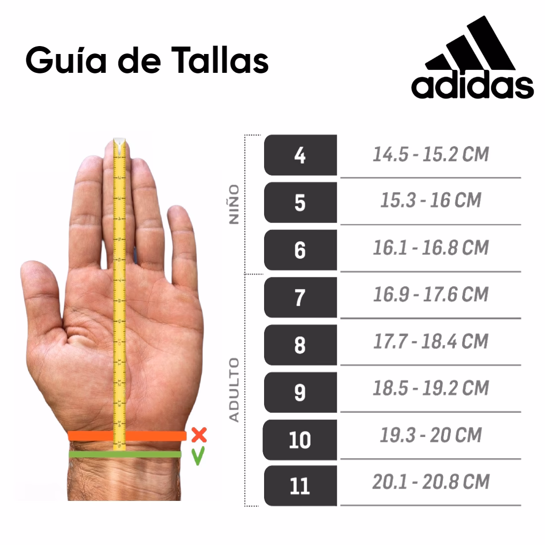 ¿Cómo puedo saber la talla de mi guante?