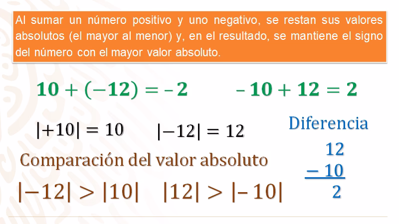 ¿Cómo calcular la diferencia entre un número positivo y negativo?