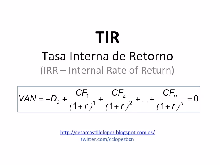 ¿Cómo se calcula la tasa de oportunidad de un proyecto?