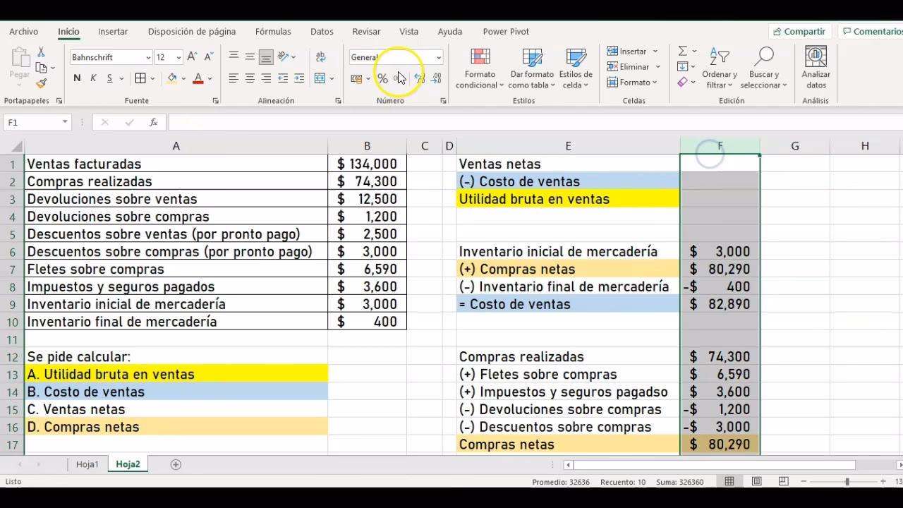 ¿Cómo se halla la venta bruta?
