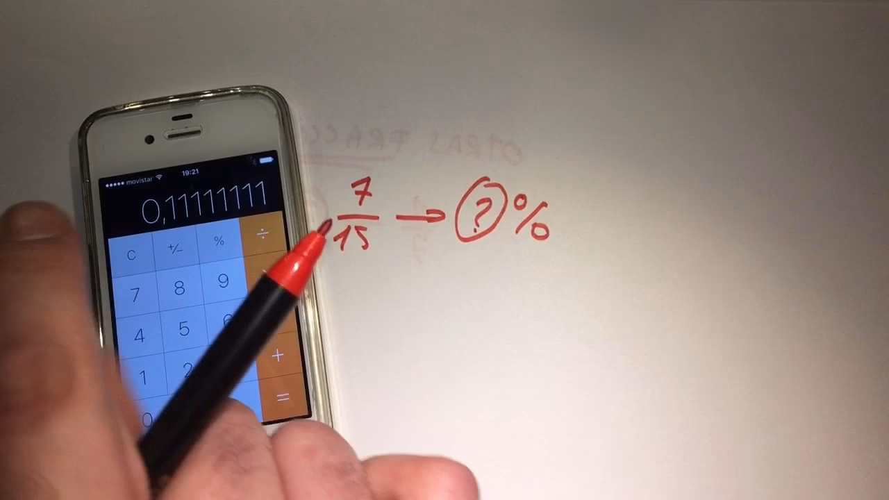 ¿Cómo escribo una fracción en un iPhone?