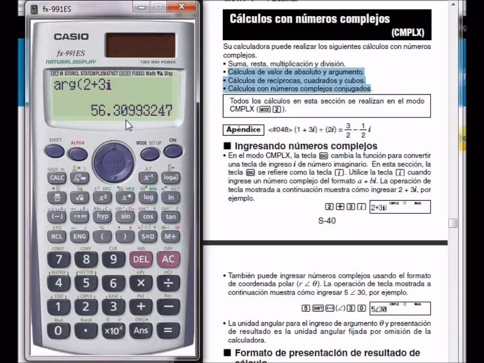 ¿Cómo poner números imaginarios en la calculadora Casio?