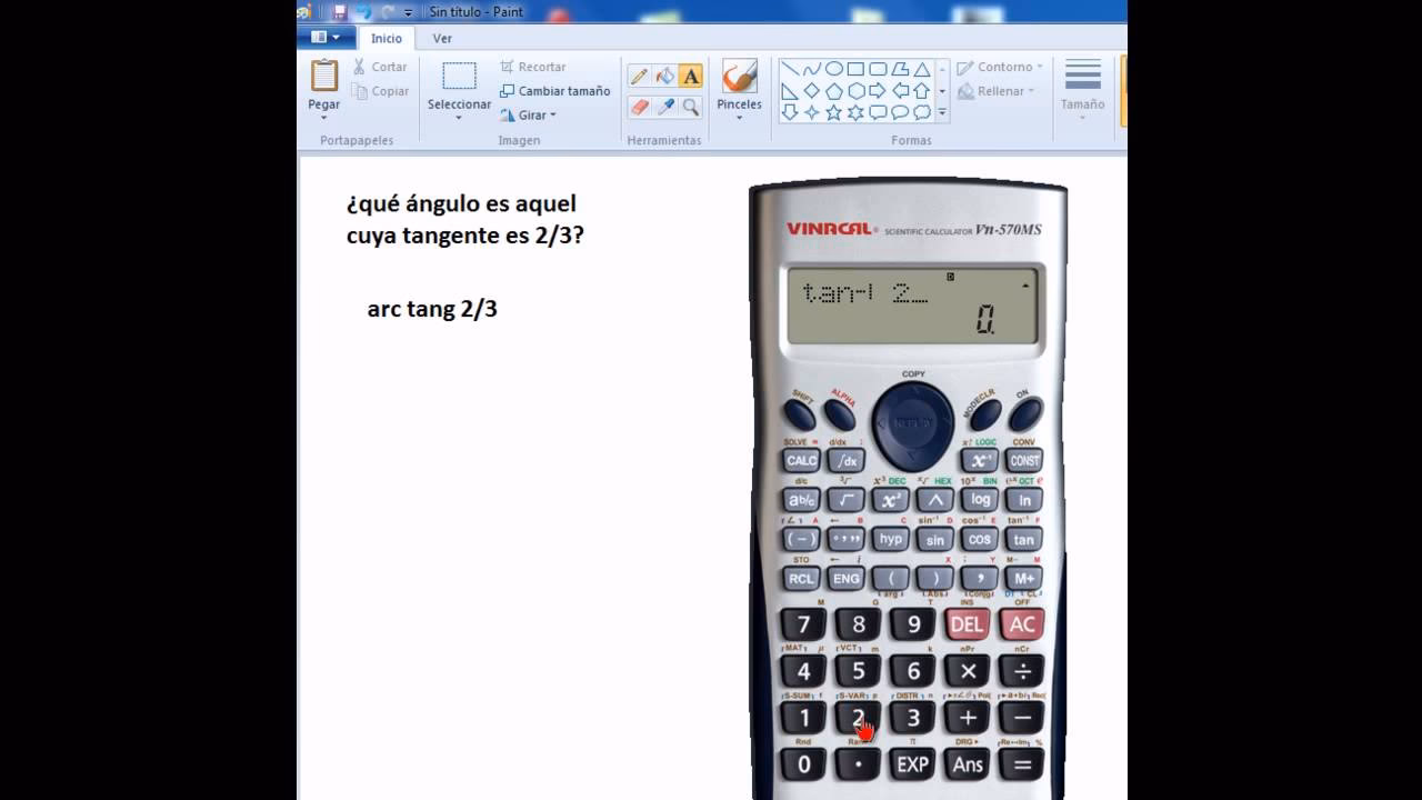 ¿Cómo poner arc en la calculadora?