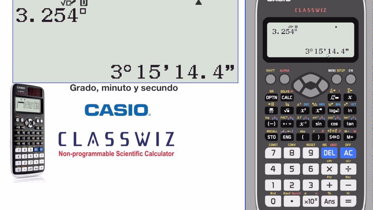 ¿Cómo ver grados, minutos y segundos en una calculadora científica?