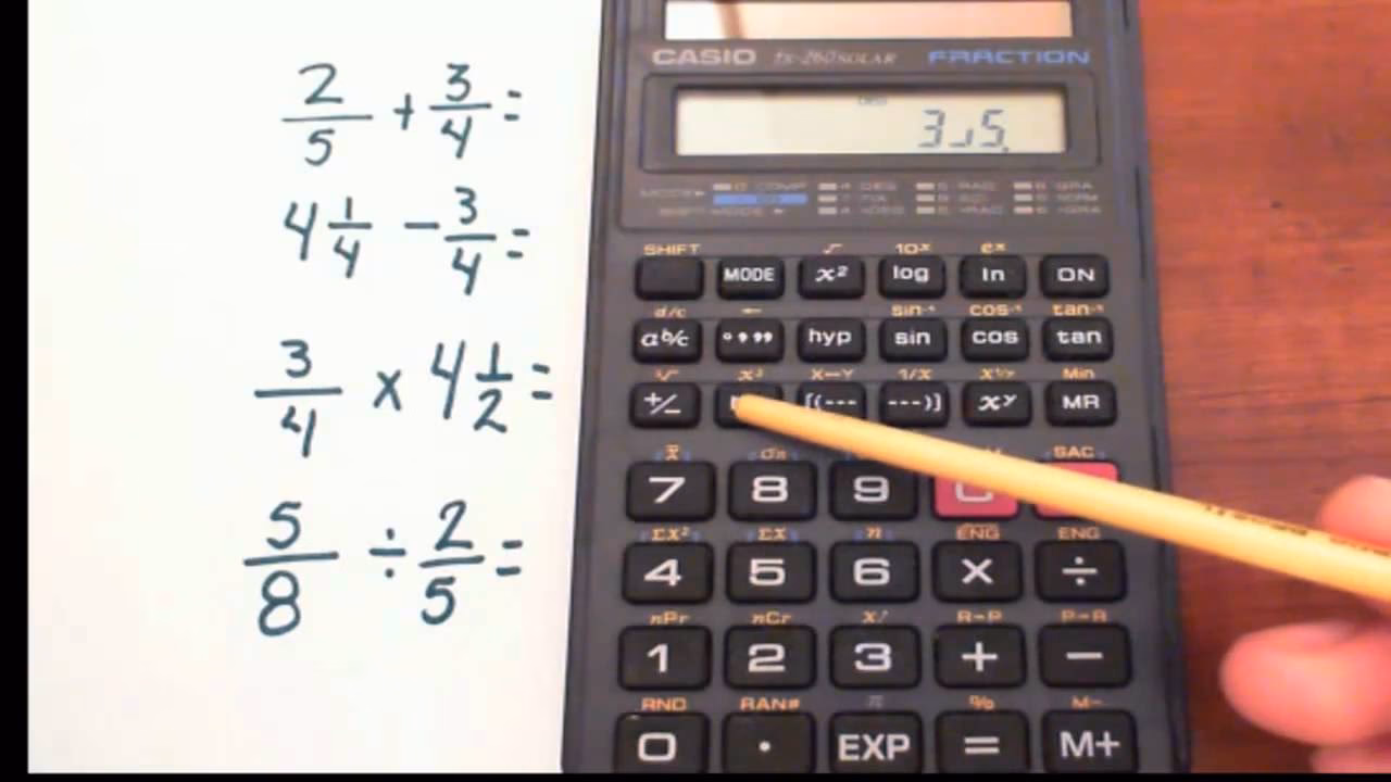 ¿Cómo se suman fracciones en una calculadora científica?