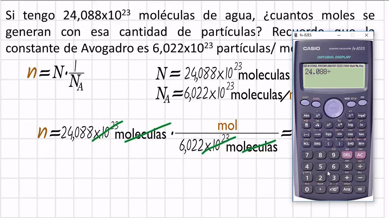 ¿Cómo poner en la calculadora el número de Avogadro?