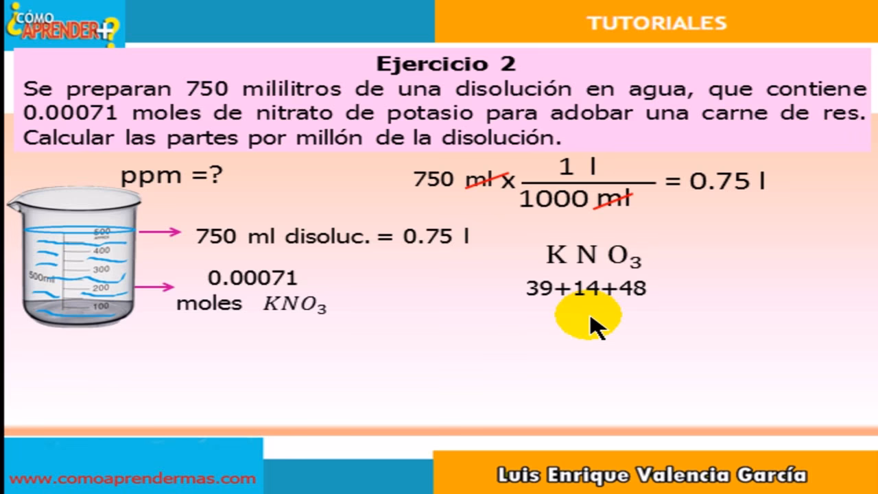 ¿Cómo se calculan partes por millón ppm?