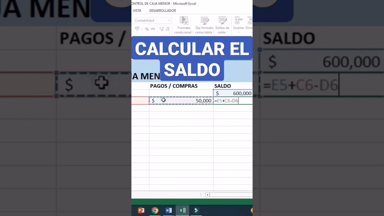 ¿Cuál es la fórmula utilizada para calcular el saldo?