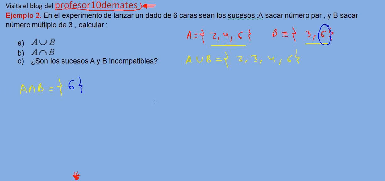 ¿Cómo calcular si dos sucesos son incompatibles?