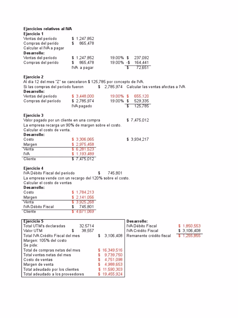 ¿Cómo calcular el IVA en los ejercicios?