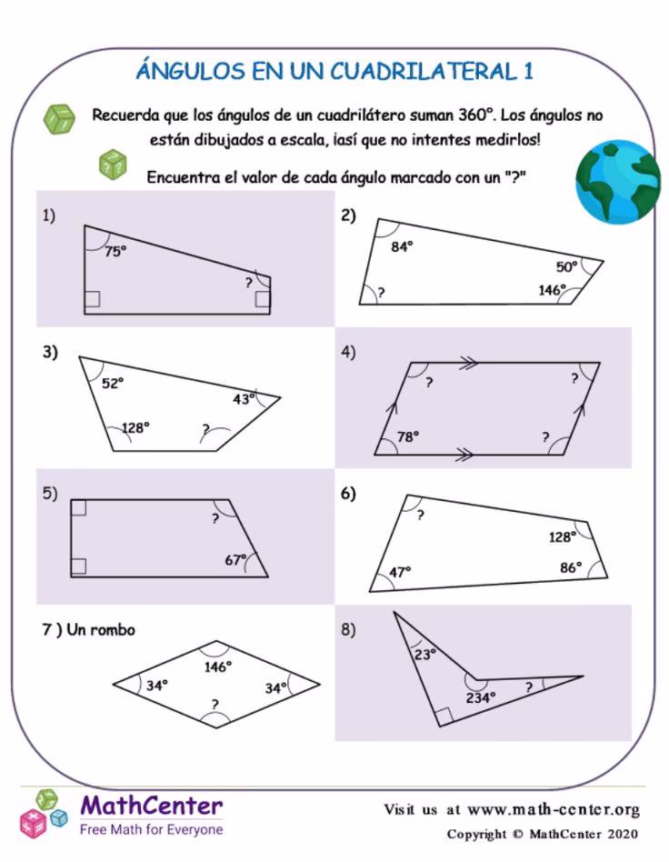 ¿Cómo se calculan los ángulos de un cuadrilátero?