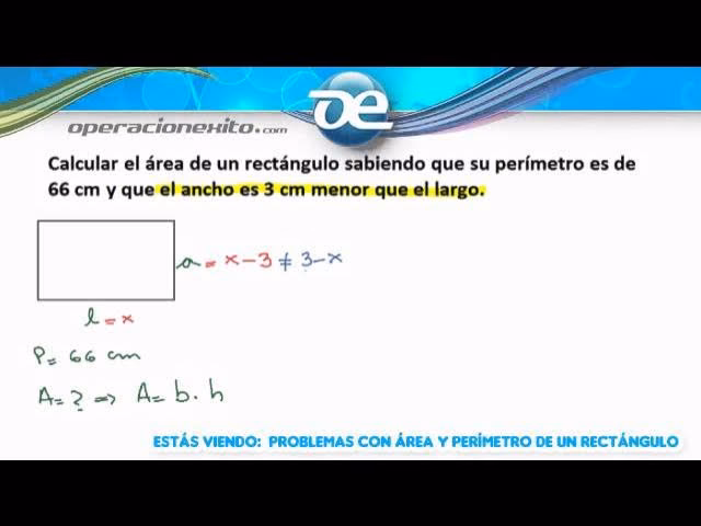 ¿Cómo sacar el área de un rectángulo con una incógnita?
