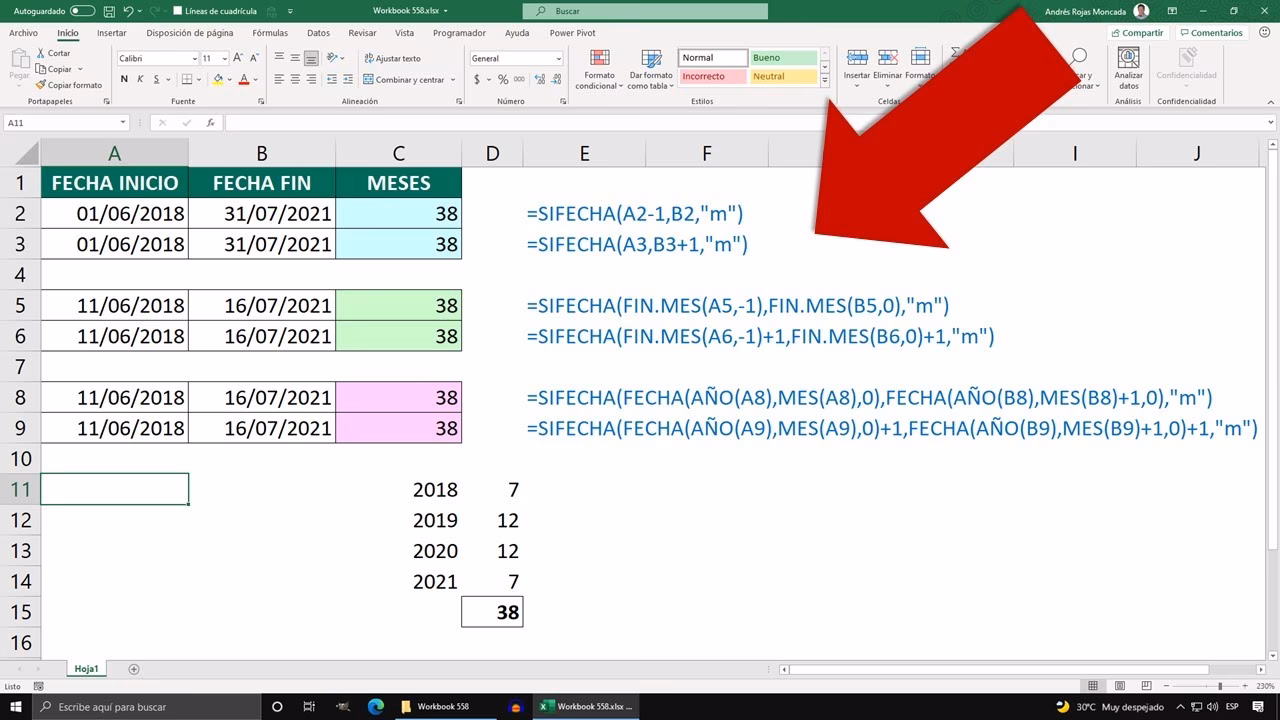¿Cómo se calculan los meses?