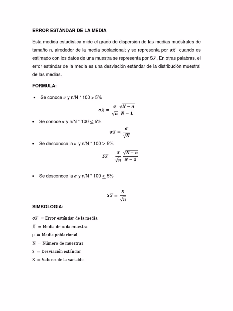 ¿Cuál es la fórmula para el error medio?