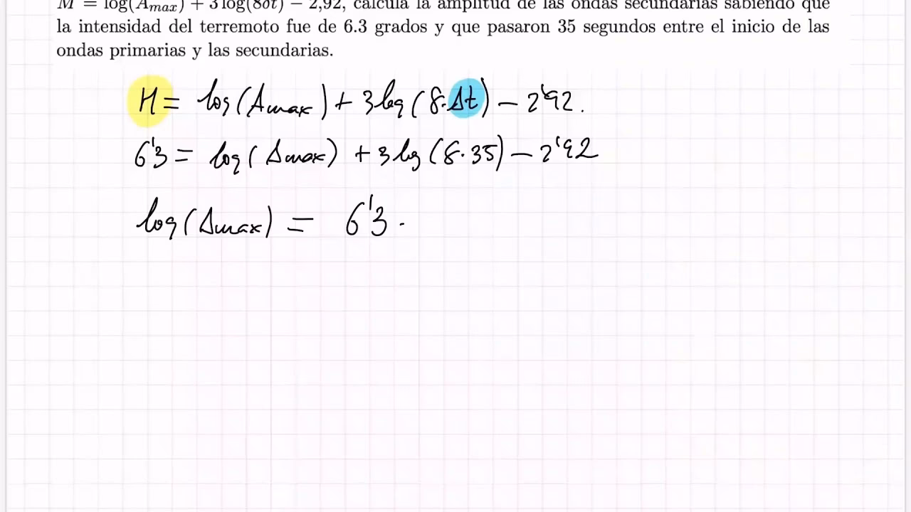 ¿Cuál es la fórmula para calcular la magnitud de un sismo?