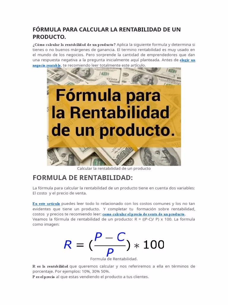 ¿Cómo se calcula la rentabilidad de un producto?