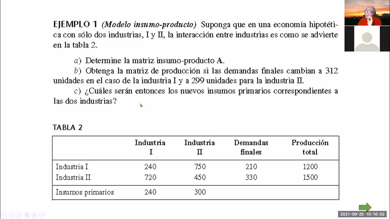 ¿Qué se registra en la matriz de insumo producto?