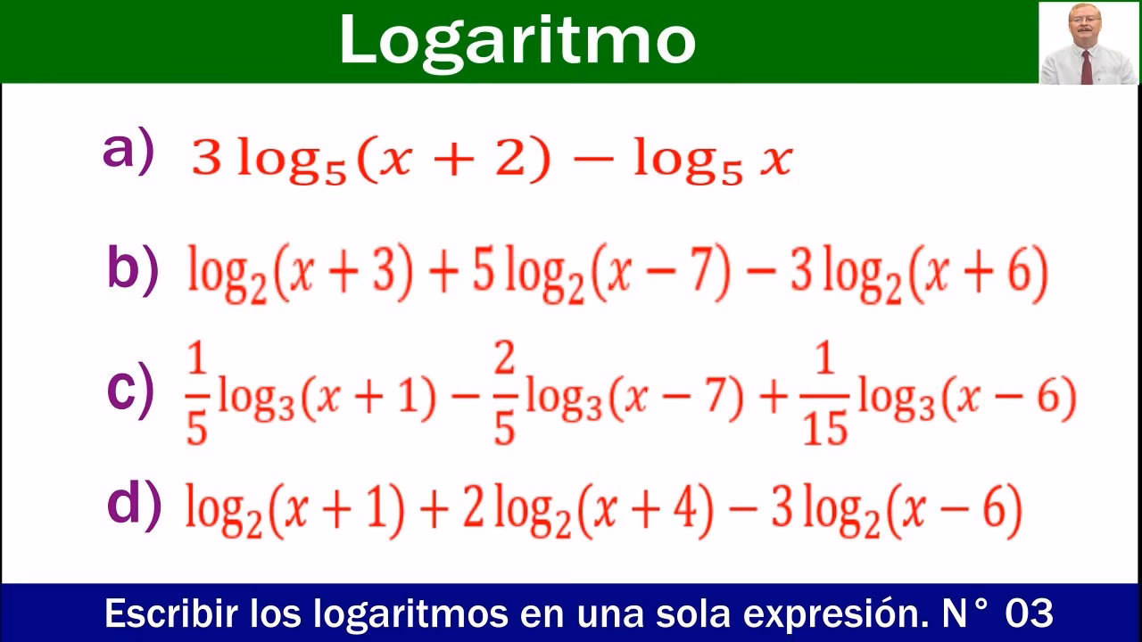 ¿Cuáles son las reglas del logaritmo?
