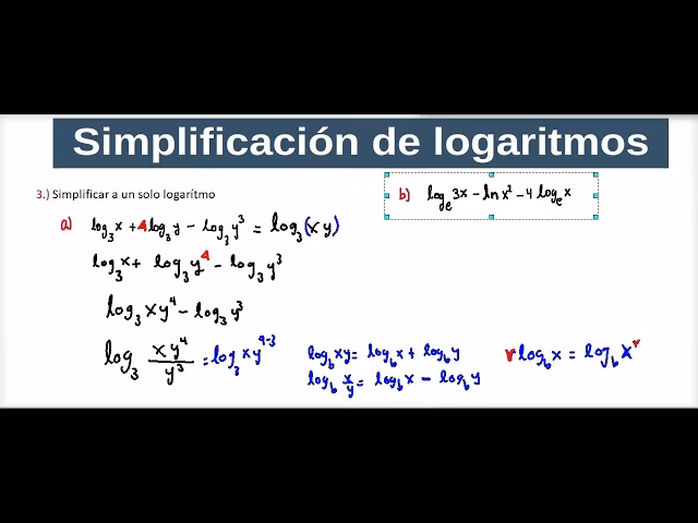 ¿Cómo simplificar una función logarítmica?