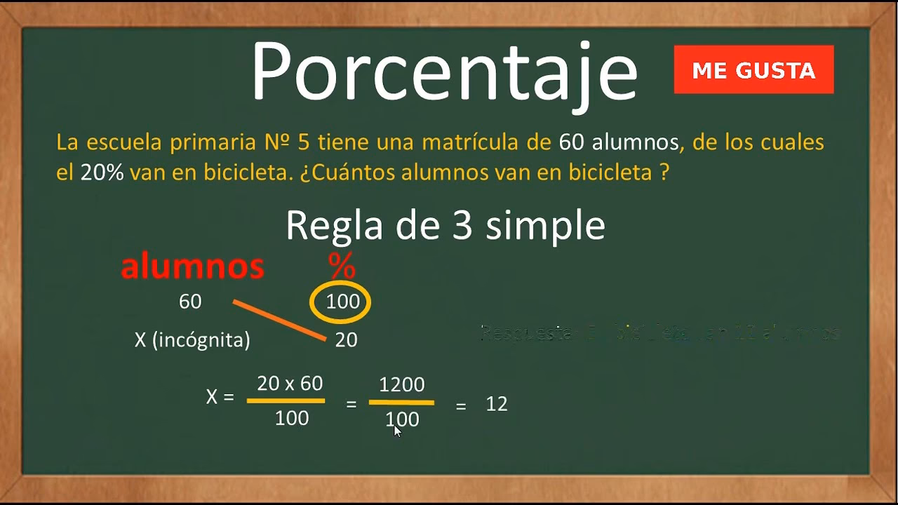 ¿Cómo calcular porcentaje con regla de 3 simple?