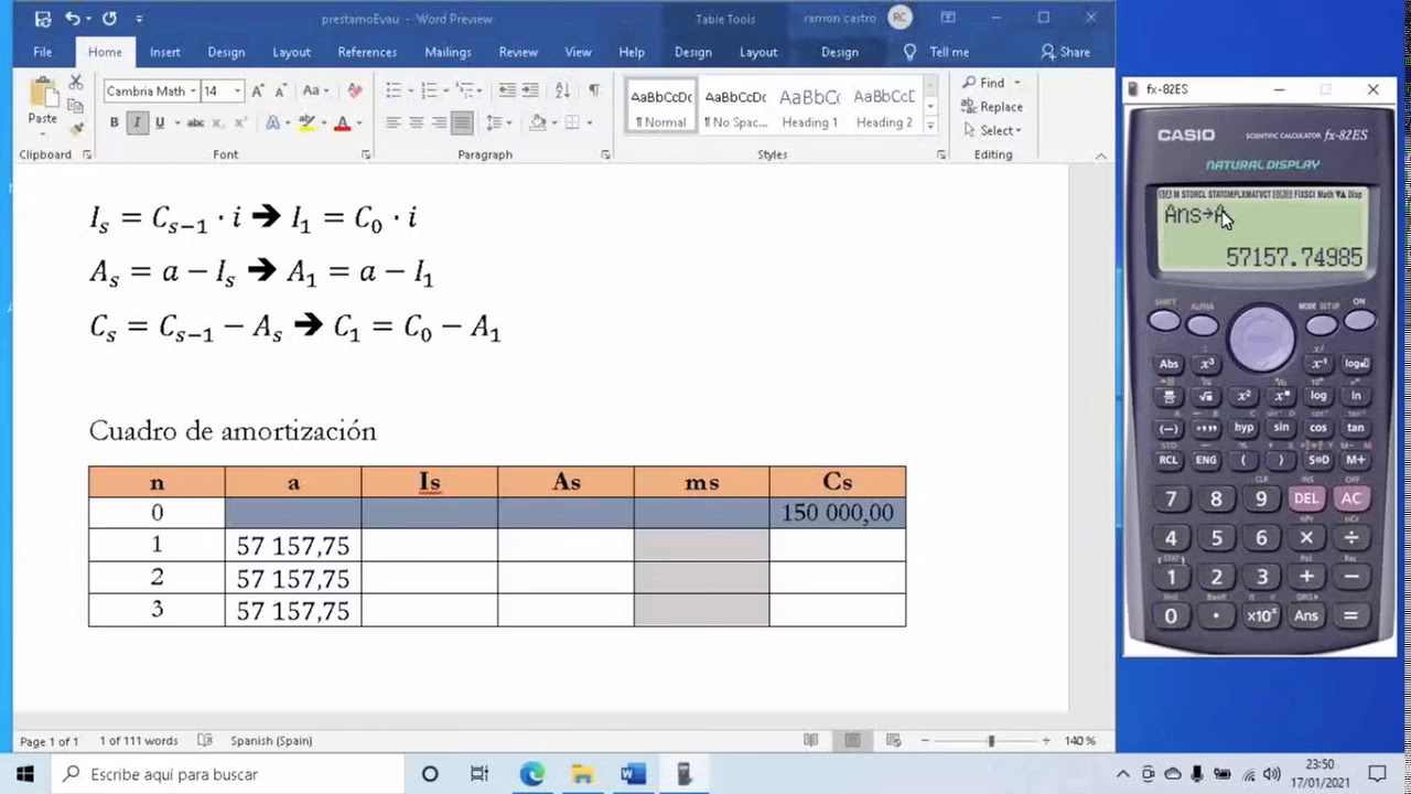 ¿Cómo se calcula la amortización de un préstamo francés?
